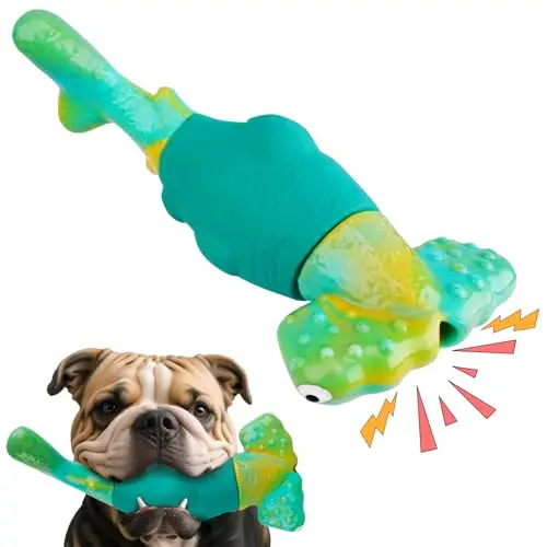 BIKIISEN green hammerhead shark dog toy with squeaker
