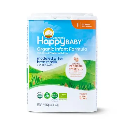 Happy Baby Organics Stage 1 Infant Formula powder container