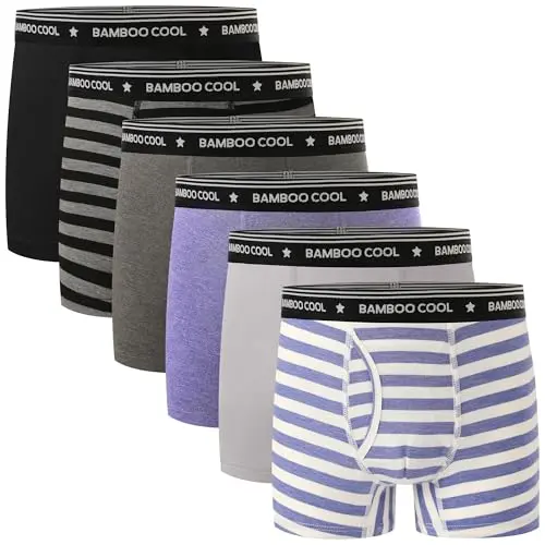 BAMBOO COOL Boys' Underwear Boxer Briefs in a 6-pack