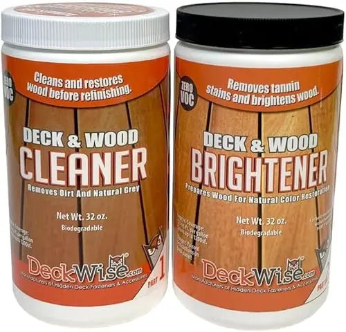 DeckWise Deck and Wood Cleaner and Brightener two-part powder system