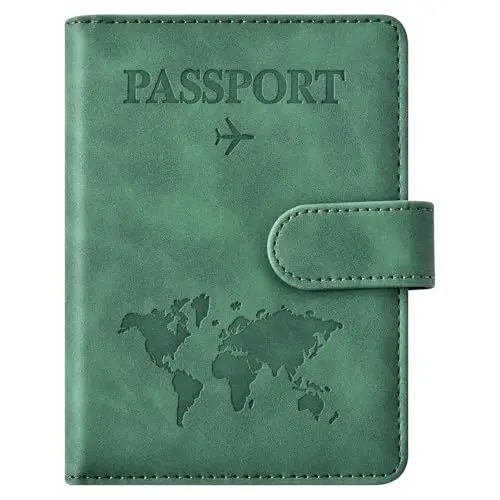Eoehro dark green RFID-blocking passport holder wallet