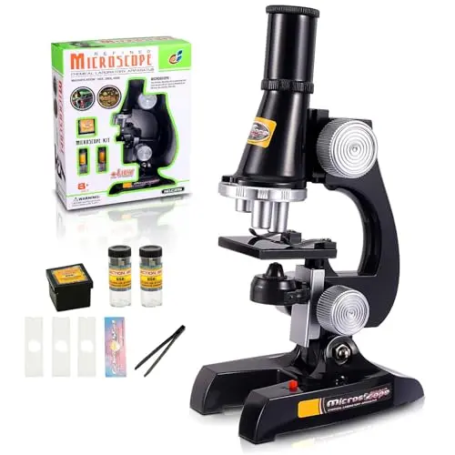 Little World black plastic kids microscope with variable magnification