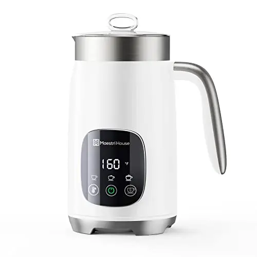 Maestri House DualFro 400 milk frother and steamer with variable temp in white