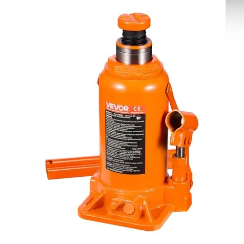VEVOR 20-ton heavy-duty orange hydraulic bottle jack with long handle
