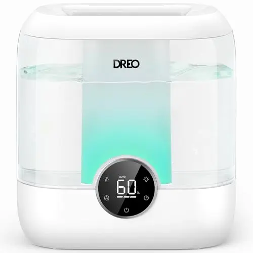 Dreo 6L white top-fill humidifier with ambient light