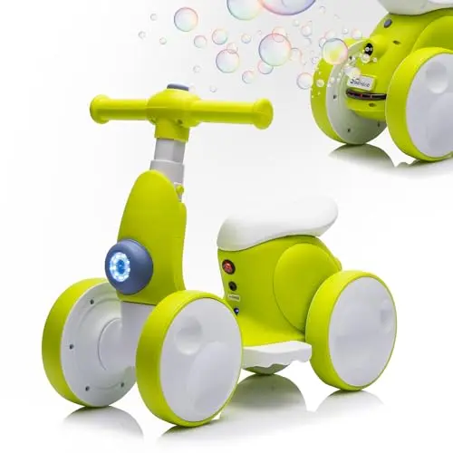 JoyRydz electric baby balance bike with bubble machine