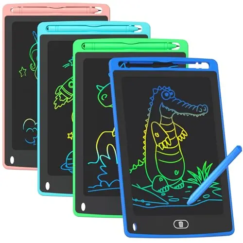 TQU 4-pack of colorful LCD writing tablets for kids