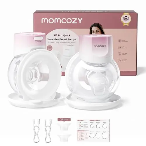 Momcozy S12 Pro quick breast pump with hybrid flange and smart display
