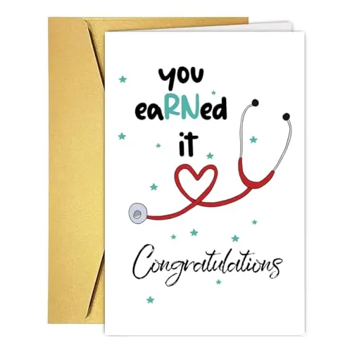 RUALOVE cute nurse graduation greeting card with envelope