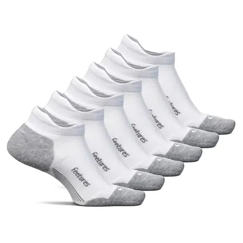 Feetures Elite Max Cushion No Show Tab 6-pack in white