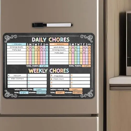 Hadley Designs Green Magnetic Chore Chart Set with two dry erase boards