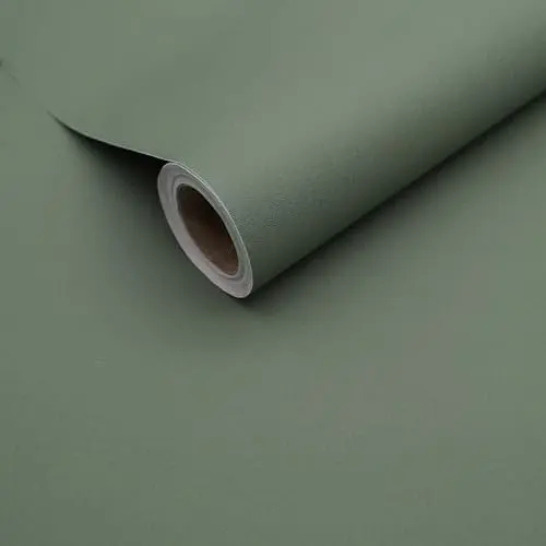 Yancorp solid matte sage green peel and stick contact paper roll