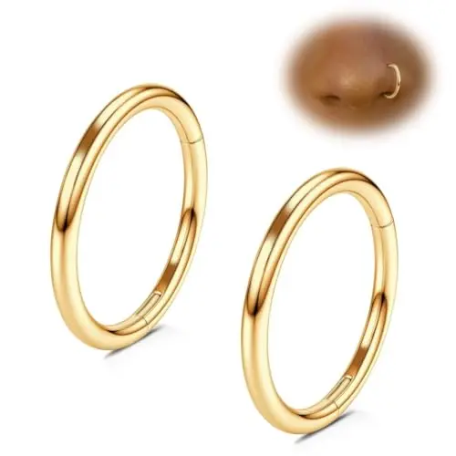 WYR 2-Piece Surgical Steel Nose Rings Hoops for Septum and Cartilage