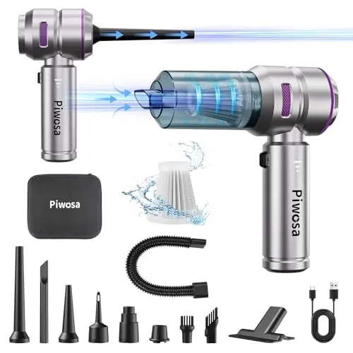 Piwosa silver handheld cordless vacuum with multiple attachments