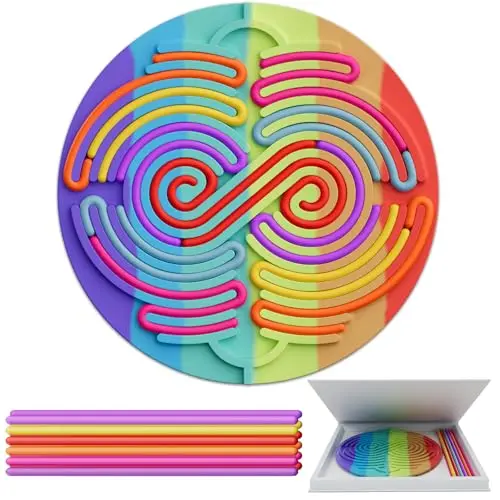 Rainbow colored silicone sensory fidget activity board for toddlers
