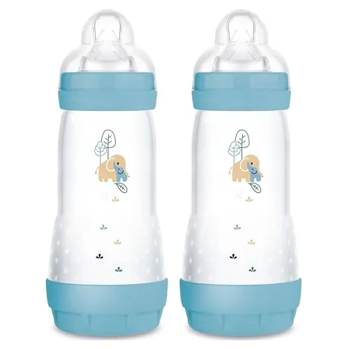 MAM 11oz Easy Start Anti-Colic Baby Bottle in iris color with fast flow nipple