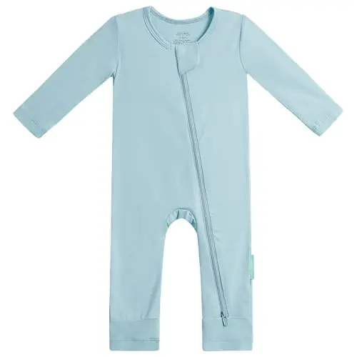 PurComfy Baby Long Sleeve Romper Jumpsuit in classic white design