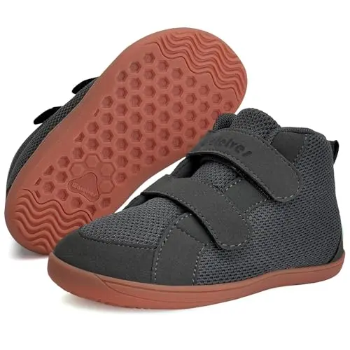 WateLves dark gray high top minimalist sneakers for toddlers