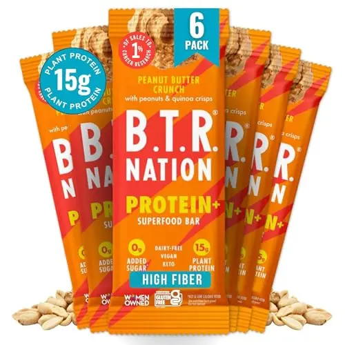 B.T.R. Nation Vegan Keto Plant Based Protein Bar, Peanut Butter Crunch flavor