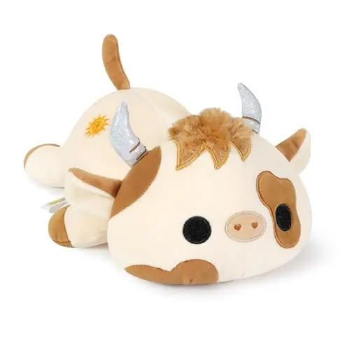 Onsoyours Cute Cow Plushie with brown-and-white Highland cow design