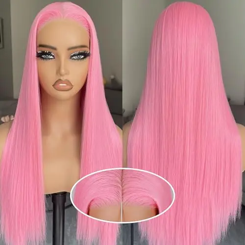 BLL Pink lace front wig with pre-cut lace