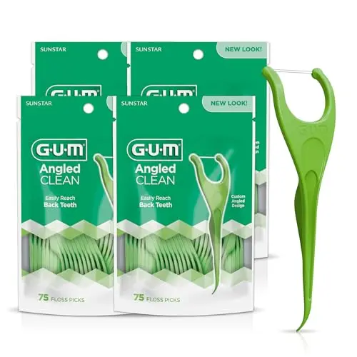 GUM Angled Floss Picks with Y-shaped neck for accessing back teeth