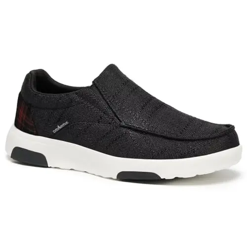 Women's orthopedic slip-on loafers for plantar fasciitis in black