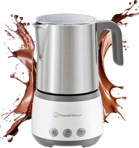 Maestri House 4-in-1 electric milk steamer and frother in white