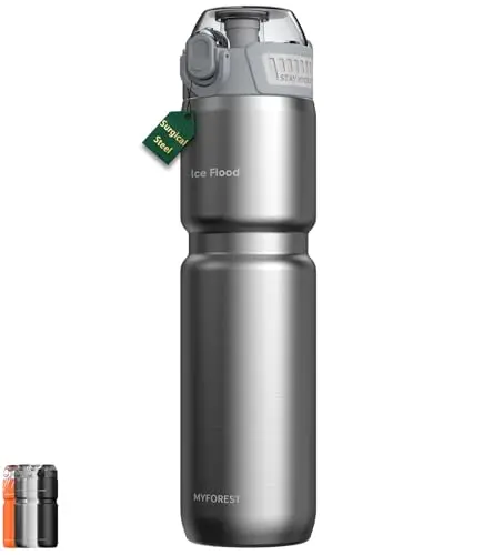 MYFOREST glossy steel insulated stainless steel bike water bottle