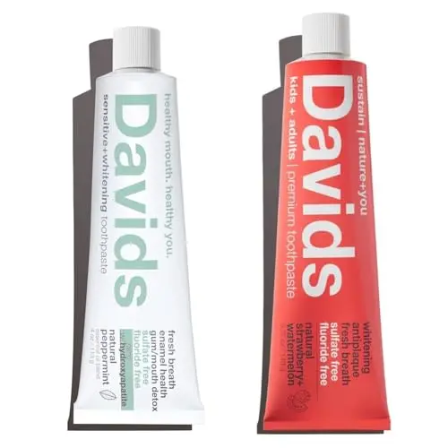 Davids Nano Hydroxi and Antiplaque Strawberry Watermelon Toothpaste bundle