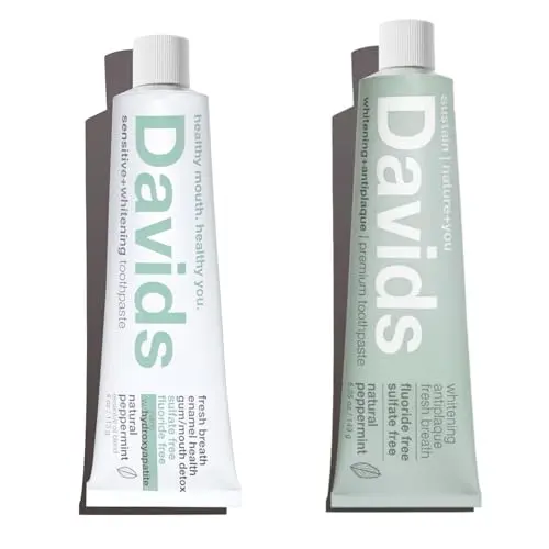 Davids Nano Hydroxi and Antiplaque Peppermint Toothpaste bundle