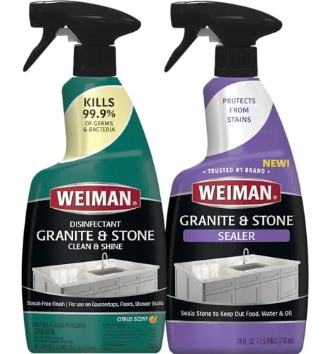Weiman Disinfecting Granite Cleaner and Sealer Kit two-bottle set