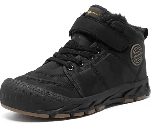 ANEFUN boys girls snow boots with slip-on design