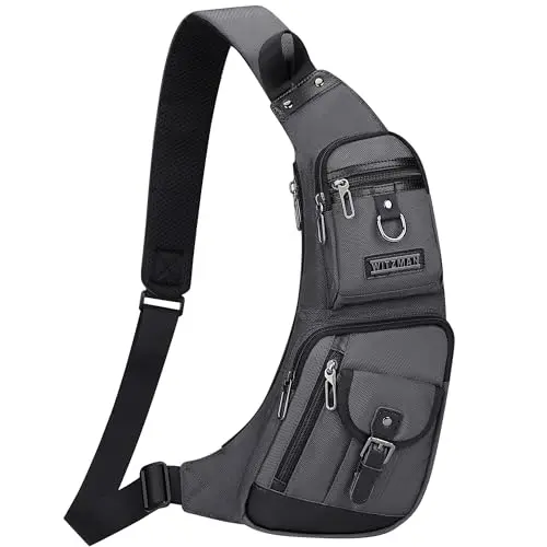 WITZMAN Lightweight Sling Bag showing multiple compartments