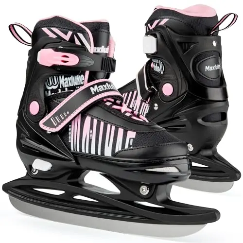 Maxluke adjustable ice hockey skates for kids with a bag