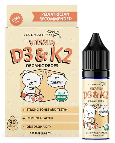 Legendairy Milk Organic Vitamin D3 K2 Drops for infants and toddlers