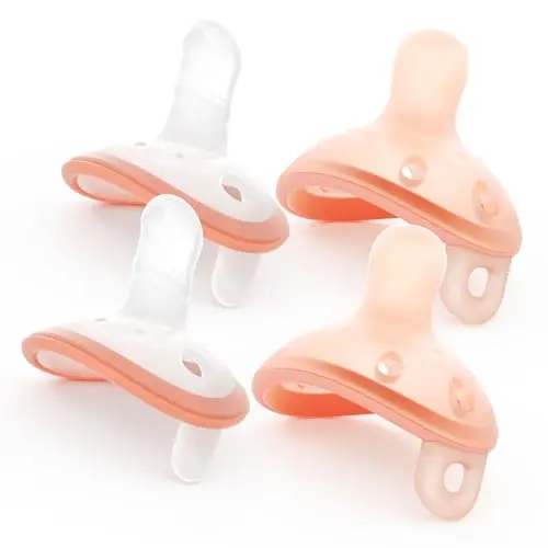 Garkoko lightweight transparent and peach silicone baby pacifiers