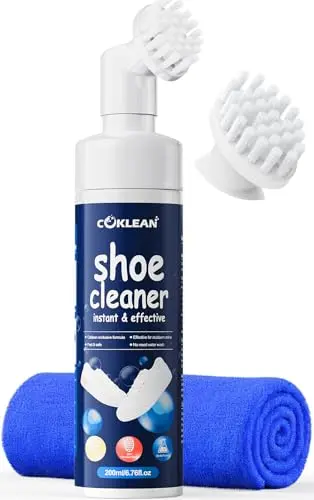 Coklean Water-free Sneaker Cleaner foam bottle with built-in brush