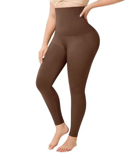 Nebility full-length ribbed tummy control tights with thigh slimming