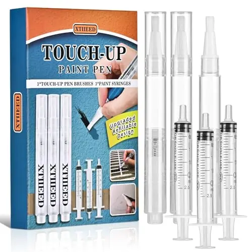 XTIIEED pack of three refillable touch up paint pens with straws