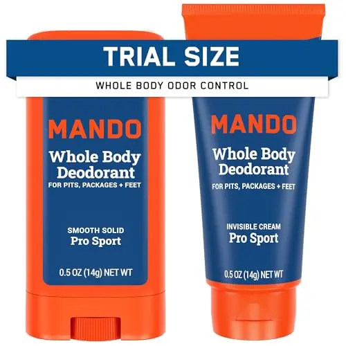 Mando mini travel bundle with invisible cream tube and solid stick in Pro Sport scent
