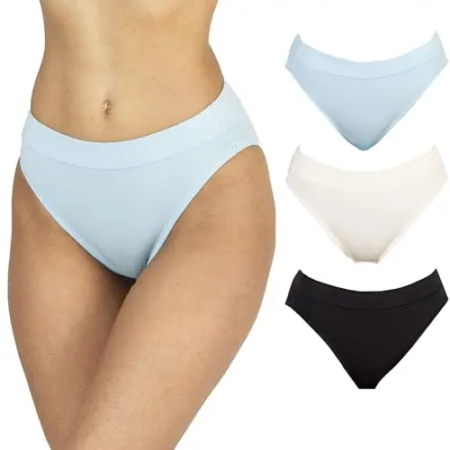 SAM ORGANICS Women's High Waist Organic Cotton Underwear in a pack of three