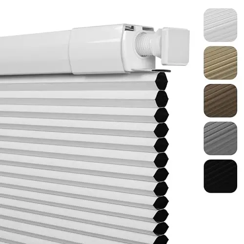 Sulugood custom-size cordless honeycomb blackout shade installed on a nursery window