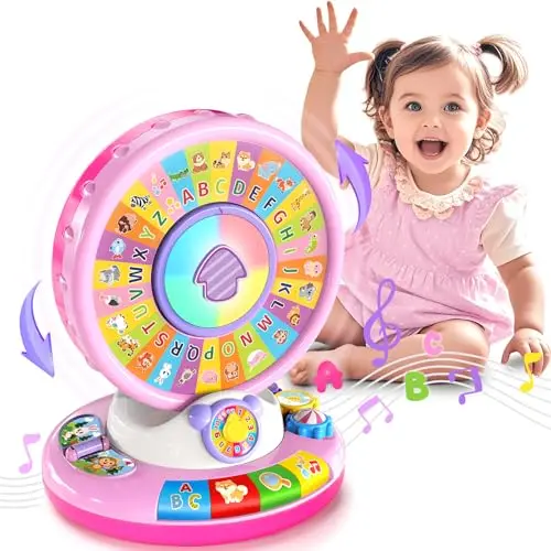 Musical Spin and Sing Alphabet Zoo learning toy with a ferris wheel design