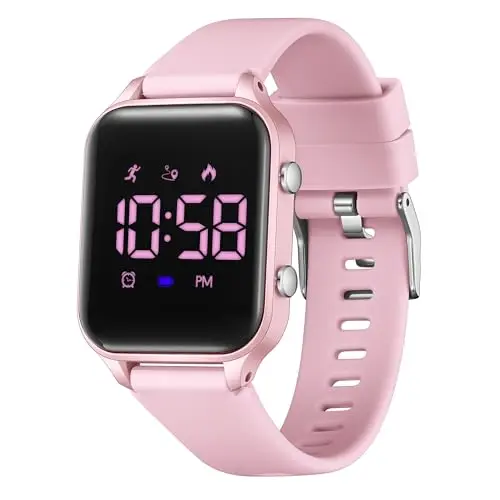 L LAVAREDO sporty kids digital watch with fitness tracking on display