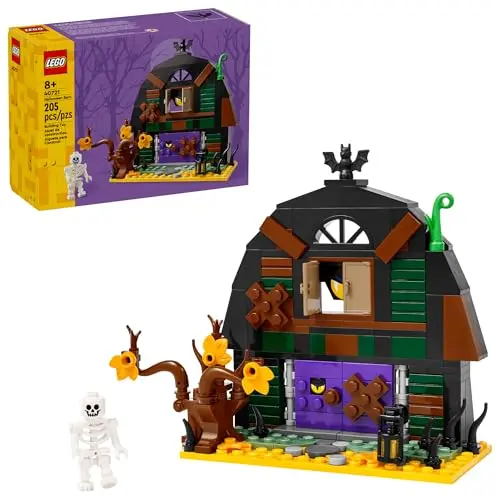 LEGO Halloween Barn building set with skeleton minifigure