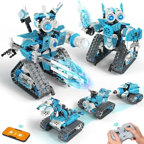 Opmind robot building kit with remote control and block pieces