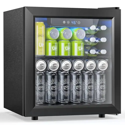 Electactic JC-90 black beverage refrigerator with glass door and digital controls
