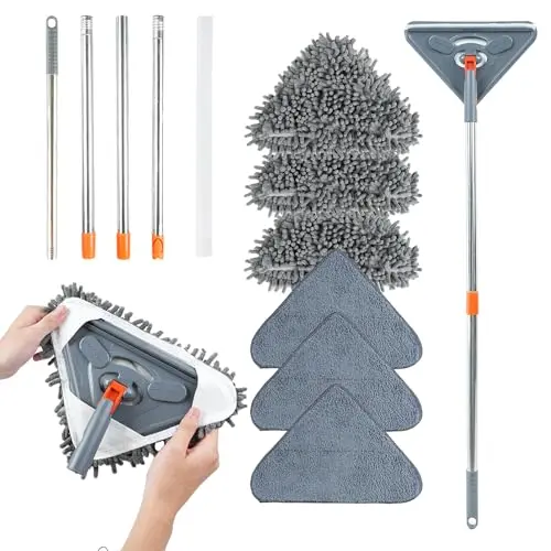 Lihengkong gray extendable wall mop and baseboard cleaner tool