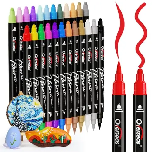 Overseas 24-color acrylic paint markers with dual tips